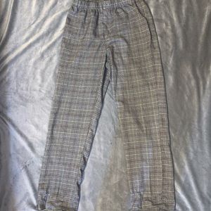 Plaid high waisted kick flare pants